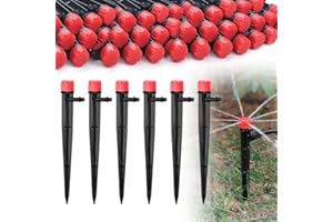 Casenly 50 Stück Gardena Micro Drip, 360 Grad 8-Loch Einstellbare Bewässerung Sprinkler Verbinder Wasser Bewässerung Tropfer für 4/7mm Schlauch für Blumenbeete Topfpflanzen