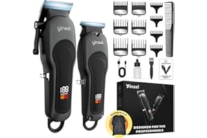 Yineel Tondeuse Cheveux Hommes Professionnelle, Kit Tondeuse Barbe et Cheveux sans Fil, Tondeuse Électrique avec Lame Céramique et Coupe-Cheveux de Précision, Cadeau pour Homme/Femme/Famille/Barbiers