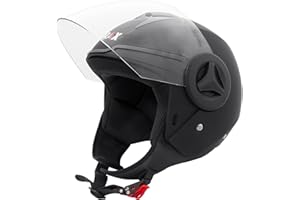 Zorax ZOR-603 Matt Black M (57-58cm) Open Face Helmet Single Visor Motorcycle Motorbike Crash Helmet ECE2206