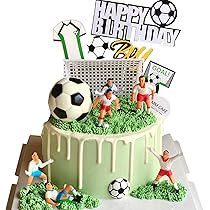 Topper per torta a forma di pallone da calcio in pasta di zucchero, nome desiderato, diametro 20 cm, immagine di compleanno di un bambino, calcio, pallone da calcio - Italia