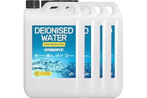 GENERIC HYDROFYX 20L (4 x 5L) Deionised Water – Demineralised, Low Conductivity – Fast Dispatch – For Irons, Steam Cleaners, Car Batteries, Radiators & Cleaning
