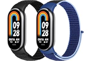 SHIJZWD 2 Pezzi Cinturino in Nylon Compatibili con Xiaomi Mi Band 10/9/8, Cinturini Sportivo Nylon Elastico Regolabili Bracciale di Ricambio per Xiaomi Smart Band 10/9/8 Donna Uomo