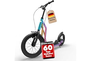 ‎STAR SCOOTER STAR SCOOTER Kinder Tret Roller ab 7-8 Jahre | 16/12 Zoll Mixed City Kick Scooter Luftreifen