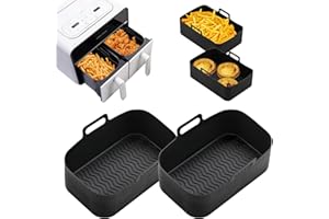 OPAHUTER 2Pcs Airfryer Silikonform für Ninja AF300EU AF400EU, Silikonform Airfryer Zubehör, Silikon Backform Zubehör, Air Fryer Silikon Accessories, Heißluftfritteuse Backform Für Dual Zone Air Fryer
