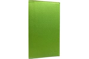 Charmoni - Etui Porte chéquier Talon en Haut - 2 emplacements Porte Carte crédit - pièce d'identité - Cuir Vachette - 11 cm X 19 cm (Vert Pomme)