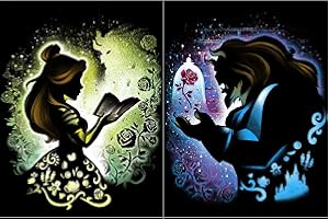 Youtheart Diamond Painting Beauty and Beast Diamond Art Belle, 5D Full Drill Cross Stitch Embroidery Kits (2 Packs)