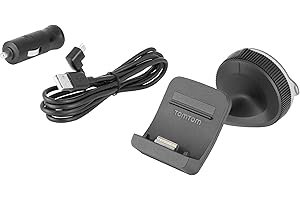 TomTom Supporto per Parabrezza Click & Go più Caricabatterie per Auto e Cavo USB per i Vecchi Modelli TomTom GO e Trucker, vedi l'elenco di compatibilità qui sotto