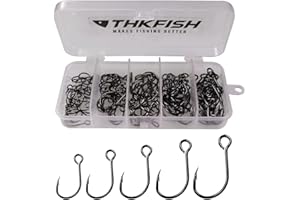 THKFISH 50pcs/100pcs/boîte Inline hameçons Crochets de pêche en Différante Taille Convient à leurres cuillères #2#1 1/0 2/0 3/0
