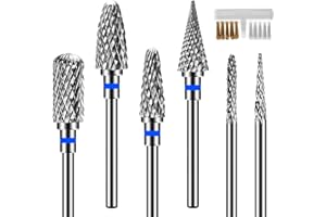 Diesisa 6PCS Nail Drill Bits, 3/32 Inch Efile Nail Drill Bits, Tungsten Steel Electric Nail File Bits, Professional Cuticle Drill Bits for Acrylic and Gel Nails (Medium)