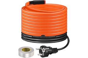 Ruban Chauffant BDDFOTO 25 W/m, Protection Antigel Pour Réservoir d’Eau et Robinet Extérieur, Avec Capteur, 12 m