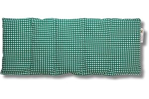 Franzis Nähstube Cherry Stone Cushion 50 x 20 cm Checked Green 100% Cotton Grain Pillow Heat/Cold Therapy