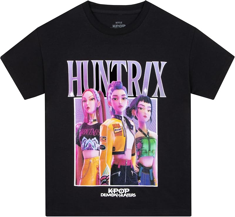 KPop Demon Hunters Tshirt, Huntrix T Shirt a Maniche Corte, Top Ragazza Estivo