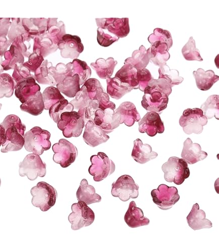 200 Perline Di Vetro A Forma Di Fiore – 10 Colori, 7x12 Mm, Perline Campana Per Gioielli Fai Da Te, Bracciali E Collane
