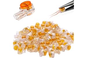 CTRICALVER Connecteurs Épissure UY câble, Connecteurs de Câble Téléphonique, Connecteur de Regroupement 2 Ports / 2 noyaux 100 pièces （Orange）