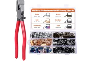 Kinsinder 90 Stück Schlüsselband Rohlinge, Schlüsselanhänger Hardware, Klemmschließeanhänger mit Zange Werkzeug für DIY Schlüsselanhänger Hardware Zubehör