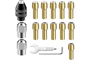 PANYI 16-Piece Chuck Keys for Dril Multi Collet Set Chuck Compatible with Dremel Rotary Tool Accessories Brass Metal Nut Compatible with Dremel 3000 4000 7700 8200