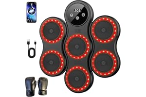 YEOOIYCW Machine de Boxe Musicale,9 Vitesse Cible Boxe Mural Musique avec Gants de Machine,Comptage Intelligent et Bluetooth Musicboxing pour Entraînement à la Maison,pour Adultes et Enfants Exercice