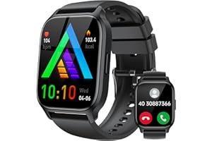 LLKBOHA Smartwatch Uomo Chiamate Bluetooth - 1,85" Orologio Smart Watch Donna, 112+ Sportiva, Impermeabile IP68 Orologi, Con cardiofrequenzimetro/SpO2/contapassi/monitoraggio del sonno per Android IOS