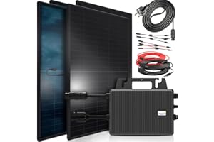 SUNNIVA 1840W Balkonkraftwerk BIFAZIAL FULLBLACK komplett Steckdose TSUN 800W Wechselrichter, PV Solaranlage, 4x 460W Glas-Glas Solarmodule, inkl. 5m Kabel, Bluetooth WIFI, Komplettset