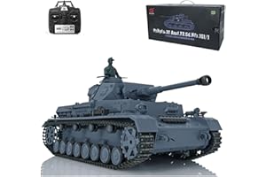 wheelfun Heng Long RC Tank 2.4G 1/16 7.0 Plástico alemán Panzer Iv F2 RTR Tanque Modelo 3859 Combate Infrarrojo 340 Torreta Giratoria Generador de Fumar BB Pellets BB Tiro Airsoft