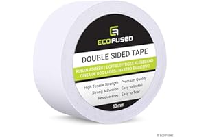 ECO-FUSED Double Sided Adhesive Tape - Width: 1.97 Inch (50 mm) - Length: 27 Yards (25 m) - For Arts and Crafts, DIY and Office - Quick and Easy to Use on Paper, Glass, Plastic, Wood, Metal and Fabric