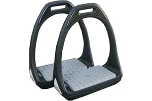 Compositi Kunststoffsteigbügel Reflex mit Flexibler breiter Trittfläche schwarz/grau Steigbügel aus Kunststoff