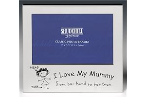 Shudehill I Love My Mummy fotoram jul födelsedag mors dag present, silver, storlek 12,7 cm x 3,5 tum