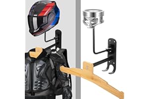 MOTOFANS Accessori moto per motociclisti – Supporto da parete 2 in 1 per casco e giacca – Elegante supporto per casco in design teschio