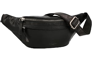 Gusti Spencer saszetka biodrowa ze skóry – damska i męska saszetka na pasek, torba na ramię, skórzana, czarny, M, Retro