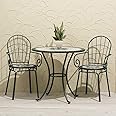 Takasho Mosaic Garden Bistro Set - Round Table Chair Metal Frame for Outdoor Patio Garden Balcony Terrace, Seating Furniture (Table and Chairs Set)