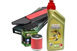 MOTOCAR Kit de revisión Castrol Power 1 10W40, filtro de aceite y aire para Yamaha X-Max 300