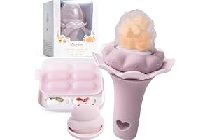 Moonkie Baby fruktmatare med frysbricka | BPA-fri silikon barnmatmatare med två storlekar påsar
