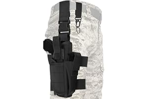 MUCHER Funda Táctica de Pierna Funda de Pistola Ajustable Funda Táctica de Arma Funda Táctica de Muslo Funda de Pistola con Porta Cargador para diestros, se Adapta a Cualquier tamaño de Pist