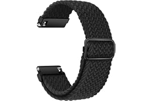 AidorMax Cinturino a Sgancio Rapido 22 mm, Cinturini di Ricambio Regolabile in Elastico con Smartwatch e Orologi, Braccialetto Estensibile Eleganti, Comode e Traspiranti per Uomo e Donna (Nero)