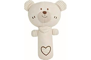 Cantoblanc® Sonajero Bebe 0-3 meses Osito Peluche Algodón Suave. Juguetes Bebes 3-6 meses. Regalo Recién Nacido Niño Niña