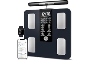 GE Connectée Balance Impedancemetre: 8 Electrodes Pese Personnes Masse Graisseuse et Muscle Haute Précision Pèse Personne avec 27 Mesures Affichées 180 kg/400 lb