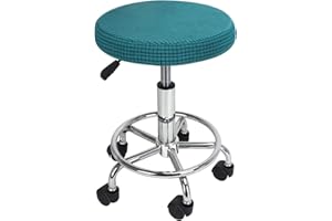 Faxianther Hocker Bezug Rund Hockerbezug Stretch Schutzbezug Waschbar Pflegeleicht Weich Stretch Stuhlbezug Stuhlhusse für 30-34cm Stuhl Barhocker Rundhocker Klapphocker