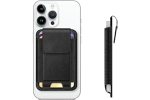 GENERISCH Porte-cartes magnétique pour iPhone 15/14/13/12, peut contenir 6 cartes, portefeuille fin sécurisé avec blocage RFID pour homme et femme, *Noir, Classique