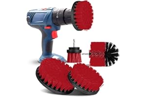 AISENNO Brosse Nettoyage Perceuse Brosses à Récurer électriques pour Le Nettoyage de la Salle de Bain Voiture Moquette Sol Toilettes Cuisine Surface en céramique (Rouge, 4PCS)