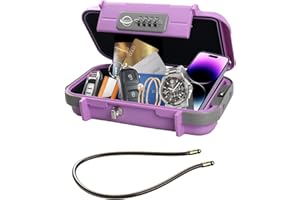 SISAV Portable Safe Box,Combination Safe with Removable Cable,Set Your Own Combination,For Travel,Family and Outdoor Camping Activities Pink