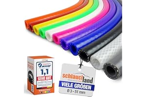 SCHLAUCHLAND Vario 1m Silicone Hose - Internal Diameter 5 mm, Negative Pressure Hose, Vacuum Hose, Cold Water Hose, 5 mm, Black