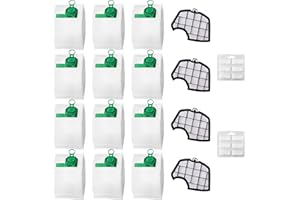 HIYOUNG 12 sacchetti Compatibili con aspirapolvere Vorwerk Folletto VK140 VK150 FP140 FP150 con 4 filtri, set di accessori per aspirapolvere Vorwerk Folletto
