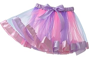 Yealoo Falda Tutu Arcoiris en Capas para Niñas Vestido de Ballet Disfraz de Arco Iris para Niñas Pequeñas, Disfraz de Danza, Conjunto de Falda Tutú para Niñas