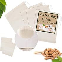 2-Pack Reusable Nut Milk Bags - Fine Mesh Nylon Strainer For Almond Milk, Yogurt, Coffee, Tofu
