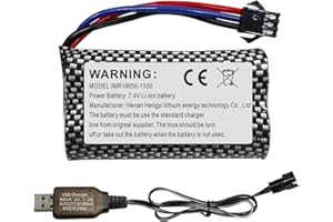 BLLRC 1PCS 7.4V 1500mAh SM-3P Stecker Batterie mit USB Ladekabel für DE43 DE60 RC Racing Fernbedienung Auto Batterie 1575 Kipper LKW Engineering Auto Spielzeug Auto Batterie