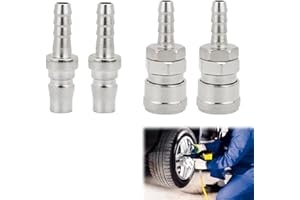 RAKIUTY Conector de Aire Conector de Aire Conector,Enchufes Rápidos Aire Comprimido,6mm Acople Aire Comprimido Acople Rapido,para Mangueras de Compresor de Aire Neumático,4 Piezas