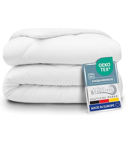 MKS Ganzjahres-Bettdecke 135x200 Cm – Flauschig, Atmungsaktiv, Für Allergiker Geeignet, Waschbar Bei 60°C