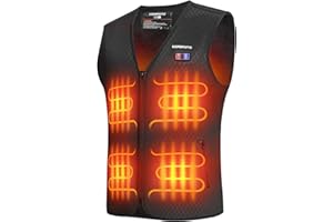 KEMIMOTO Beheizbare weste Herren, Beheizte Weste mit 8 Heizzone, 3 einstellbare Wärmestufe, USB Eletriksche Heizweste für Ski Fahren, Angeln, Motorrad, Outdoor Ativitäten (Ohne Akku)
