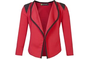 LOTMART Chicas Manga Larga Acolchado Hombro Abre Primera Chaqueta Kids Top Cardigan 3-14 y