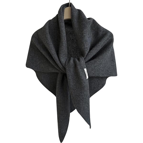 Écharpe Triangulaire En Laine - Gris, 110x40 Cm - Polyvalente : écharpe, Bandeau, Châle - Cadeau Femme